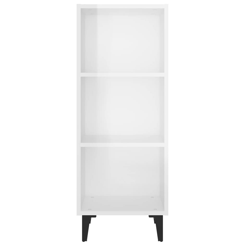 skænk 34,5x32,5x90 cm konstrueret træ hvid højglans