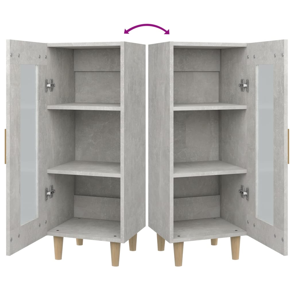 skænk 34,5x34x90 cm konstrueret træ betongrå
