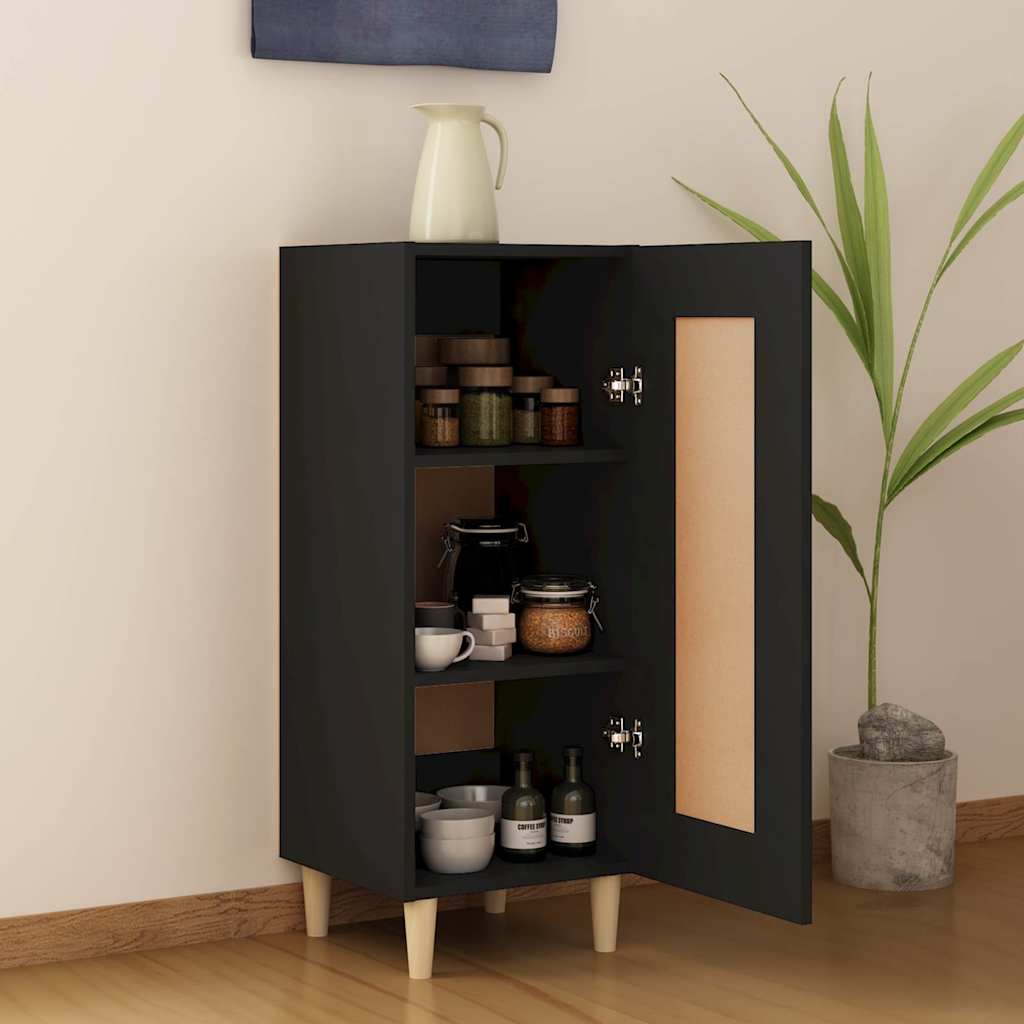 skænk 34,5x34x90 cm konstrueret træ sort