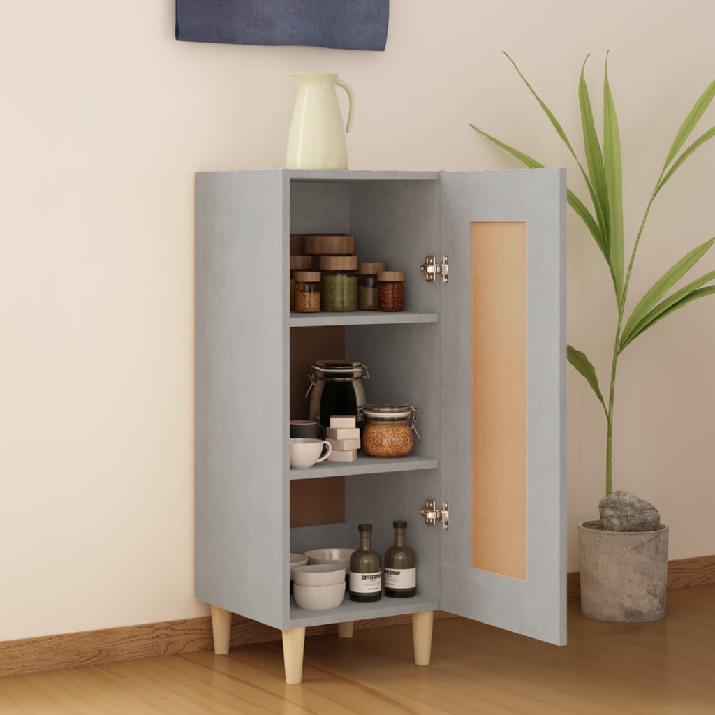 skænk 34,5x34x90 cm konstrueret træ betongrå
