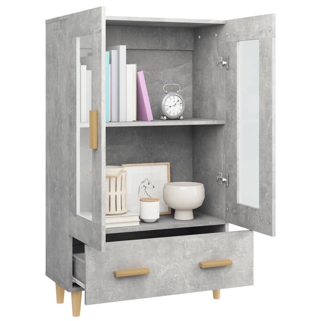 skab 70x31x115 cm konstrueret træ betongrå
