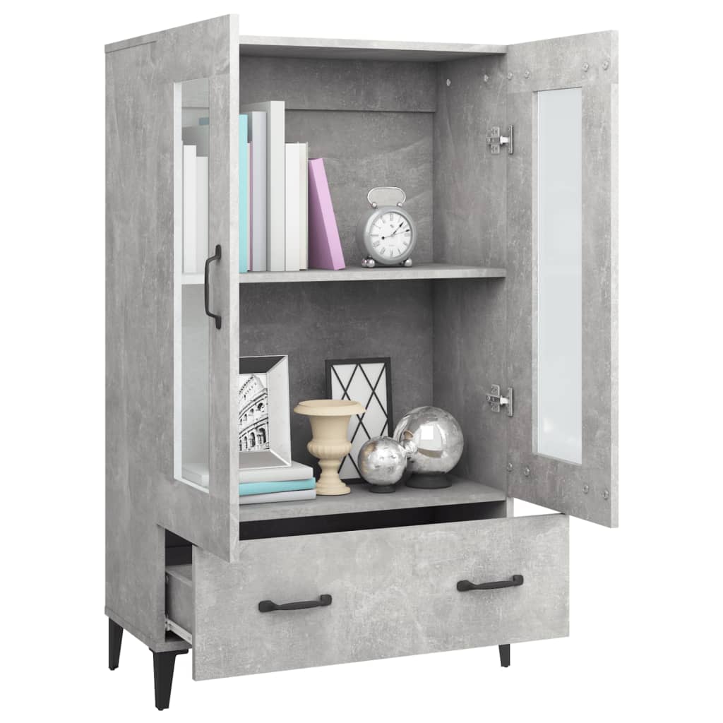 skab 70x31x115 cm konstrueret træ betongrå