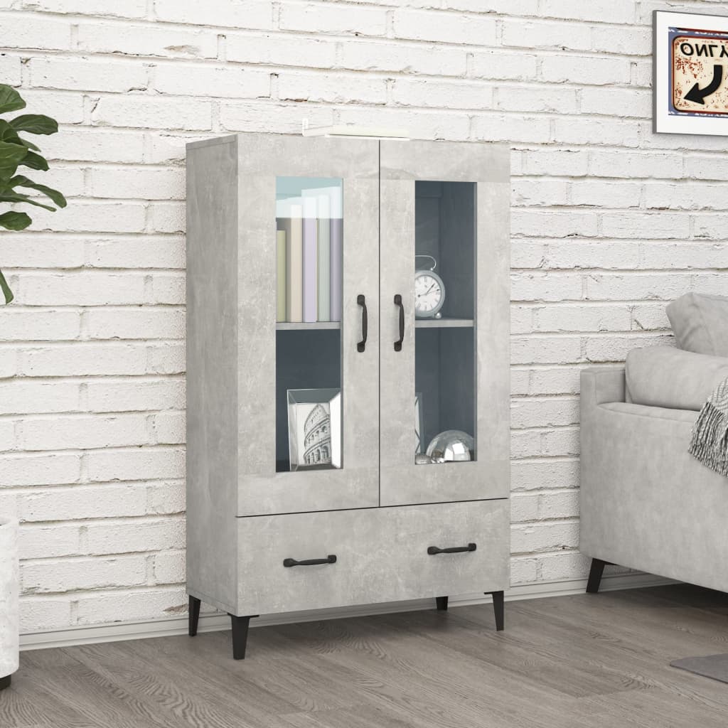 skab 70x31x115 cm konstrueret træ betongrå