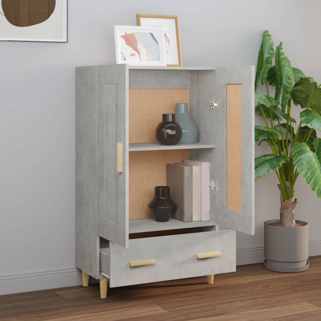 skab 70x31x115 cm konstrueret træ betongrå