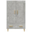 skab 70x31x115 cm konstrueret træ betongrå