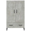 skab 70x31x115 cm konstrueret træ betongrå