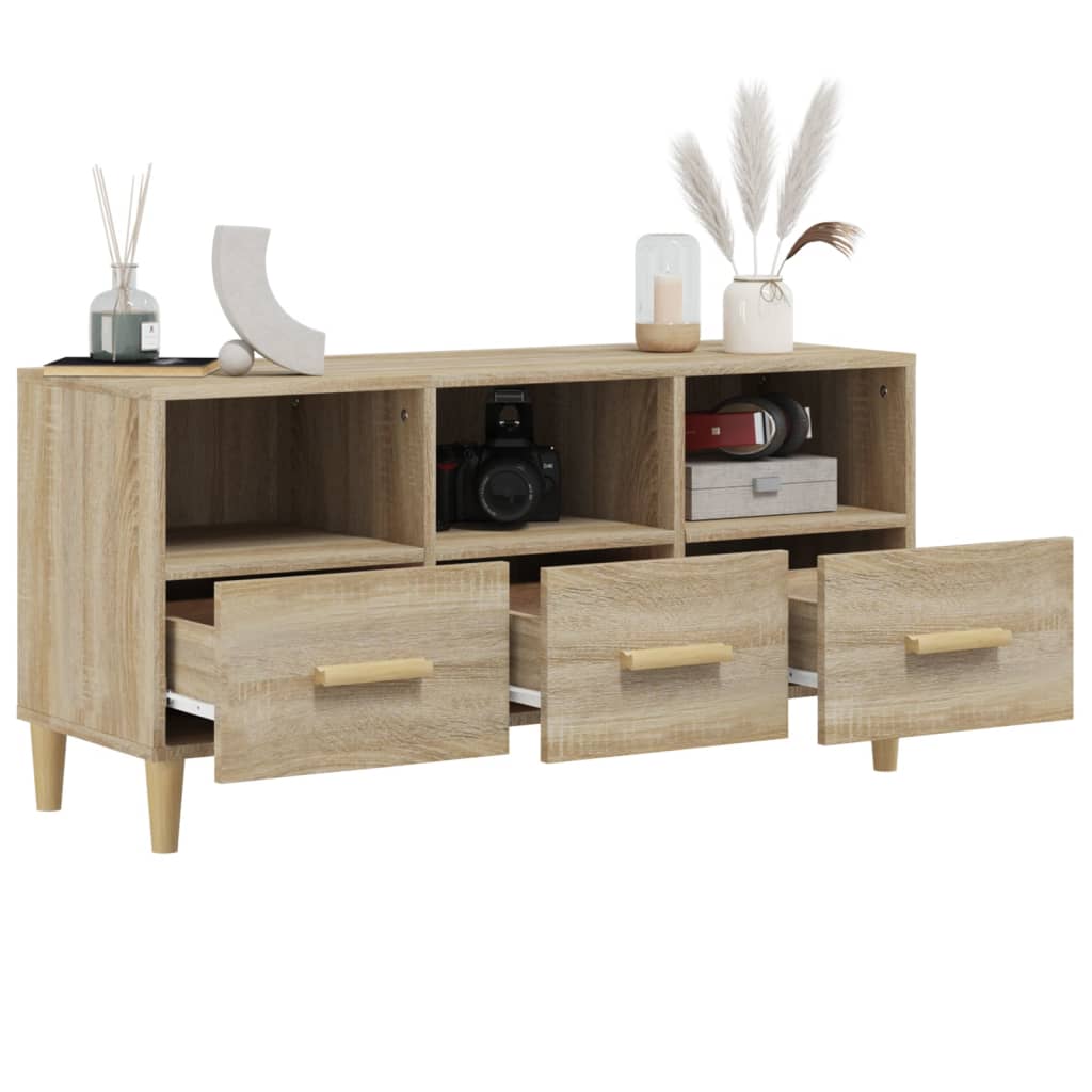 tv-bord 102x36x50 cm konstrueret træ sonoma-eg