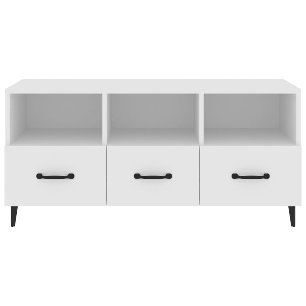 tv-bord 102x35x50 cm konstrueret træ hvid