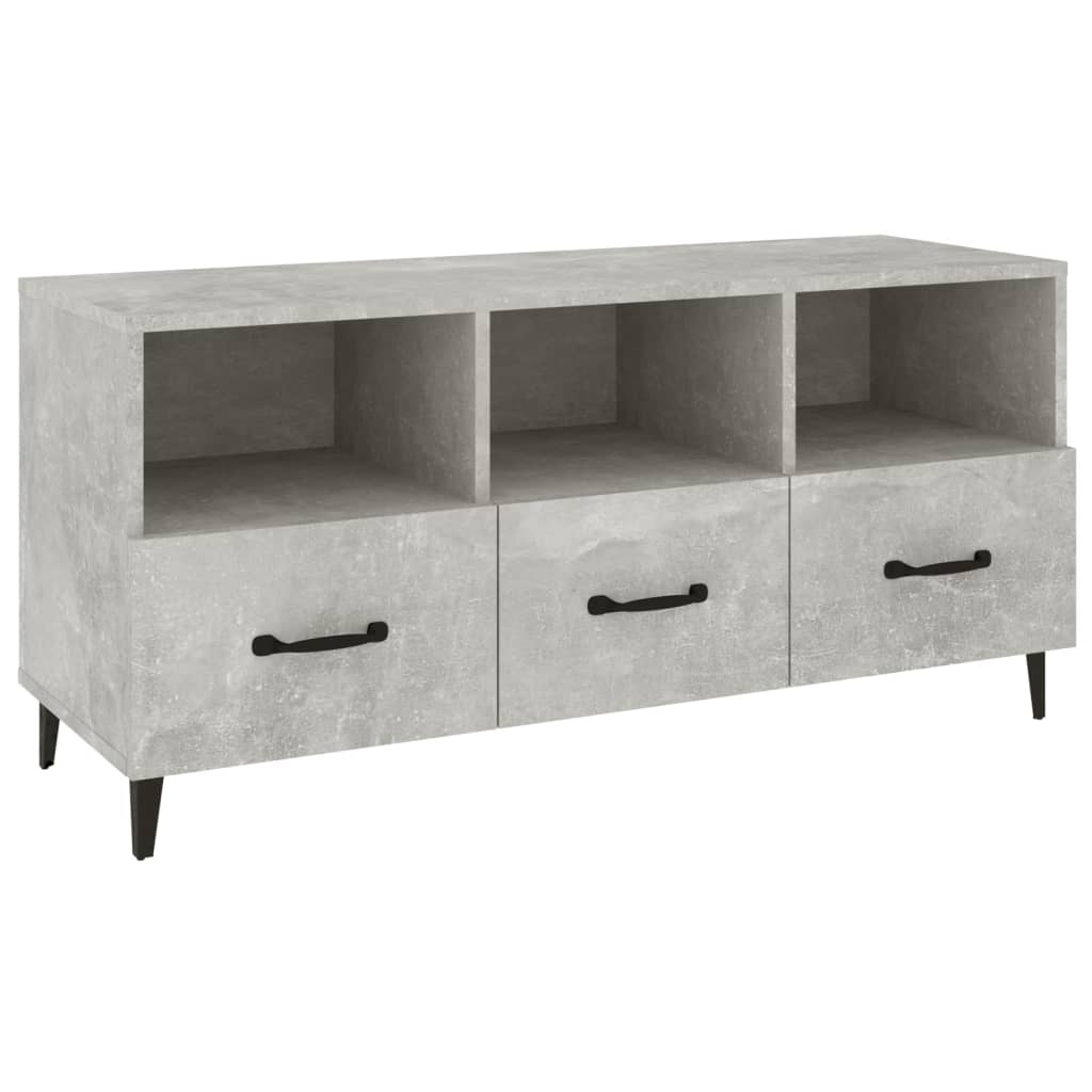 tv-bord 102x35x50 cm konstrueret træ betongrå
