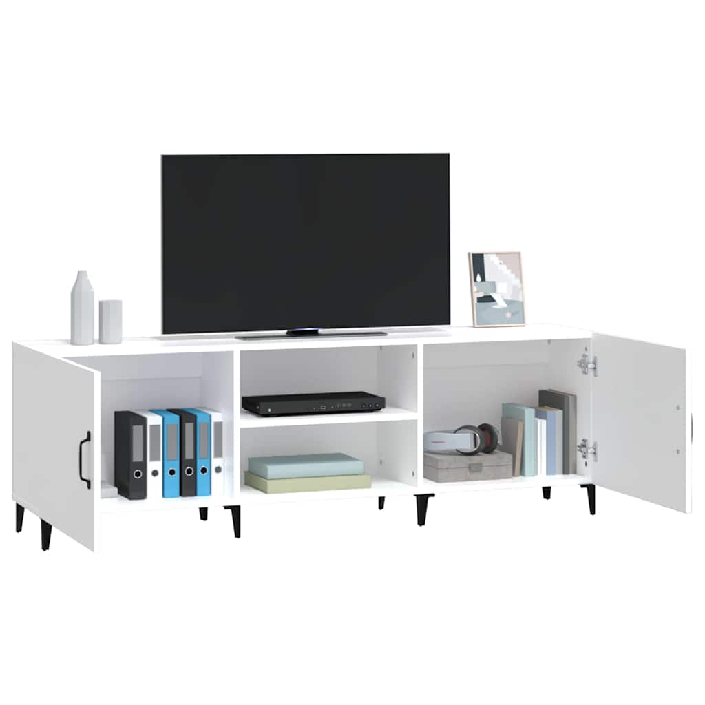 tv-bord 150x30x50 cm konstrueret træ hvid