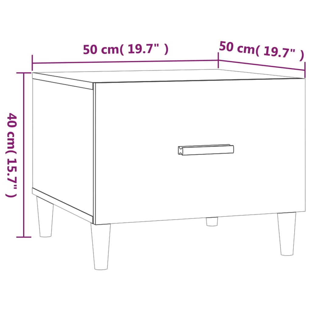 sofaborde 2 stk. 50x50x40 cm konstrueret træ betongrå