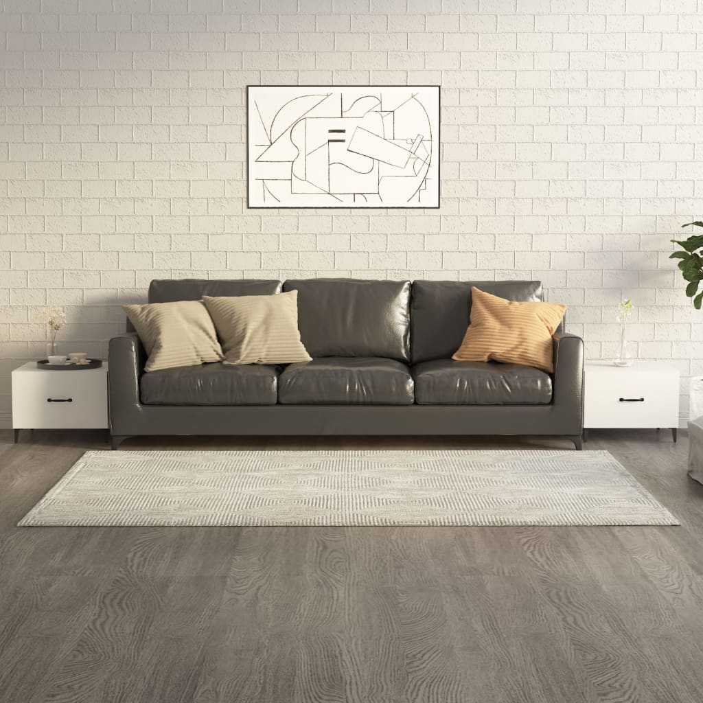 sofaborde med metalben 2 stk. 50x50x40 cm hvid højglans