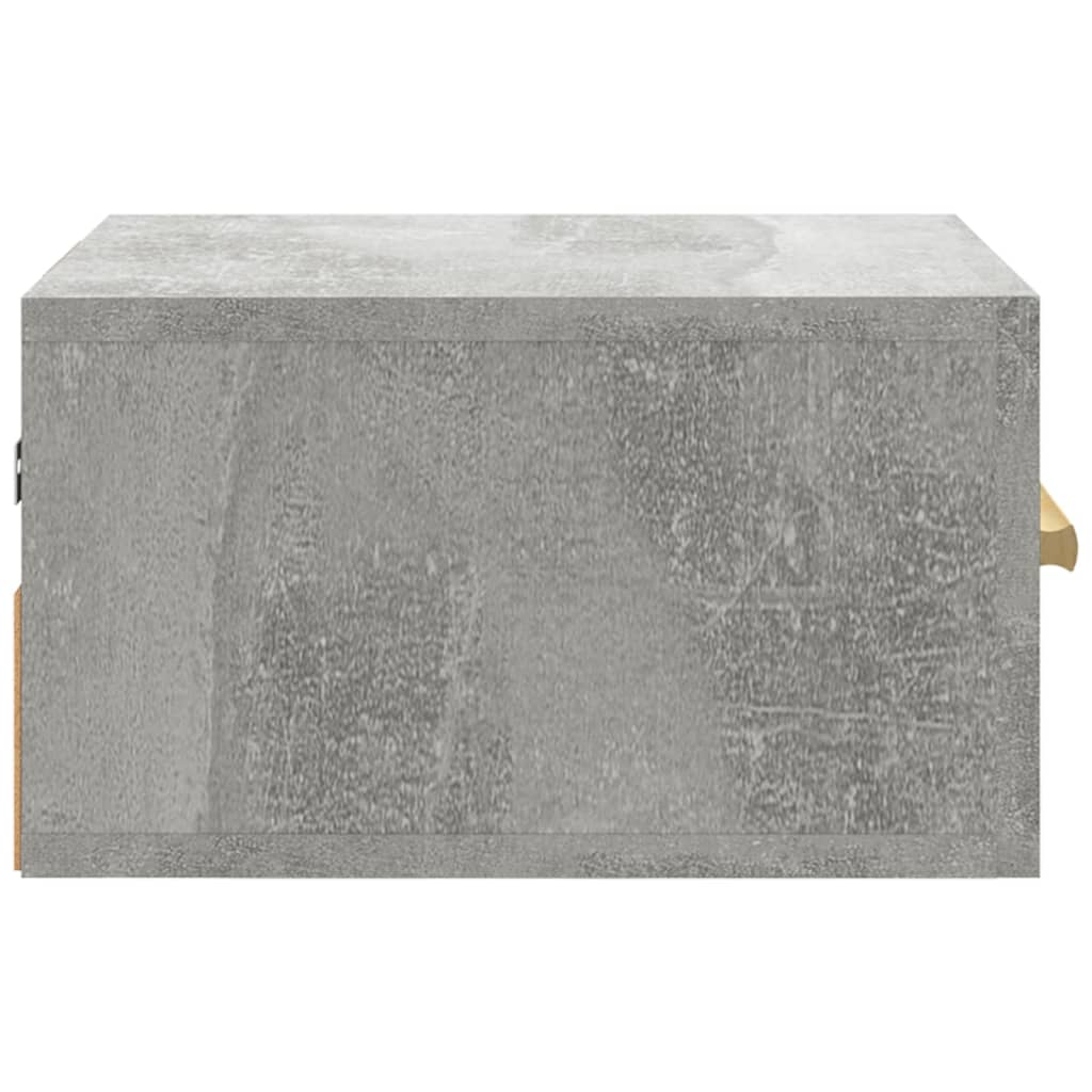 væghængt sengebord 35x35x20 cm betongrå