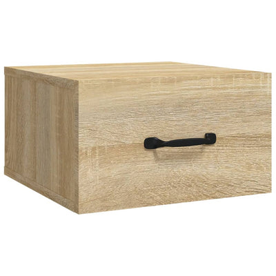 væghængt sengebord 35x35x20 cm sonoma-eg