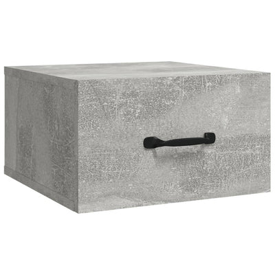 væghængt sengebord 35x35x20 cm betongrå