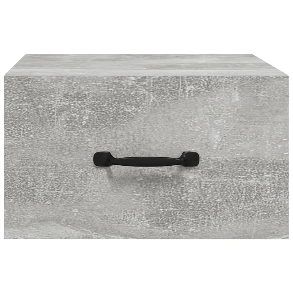 væghængt sengebord 35x35x20 cm betongrå