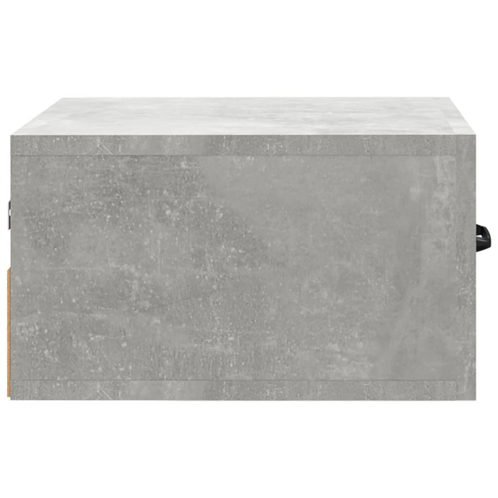 væghængt sengebord 35x35x20 cm betongrå