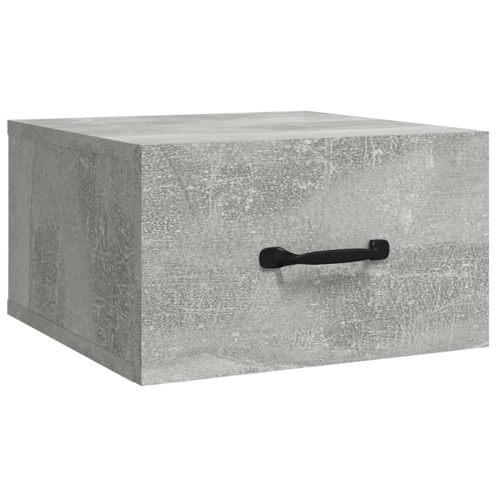 væghængte sengeborde 2 stk. 35x35x20 cm betongrå