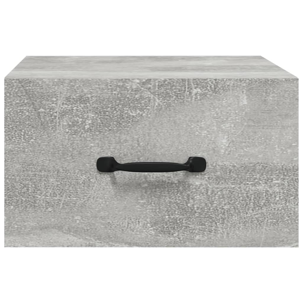 væghængte sengeborde 2 stk. 35x35x20 cm betongrå
