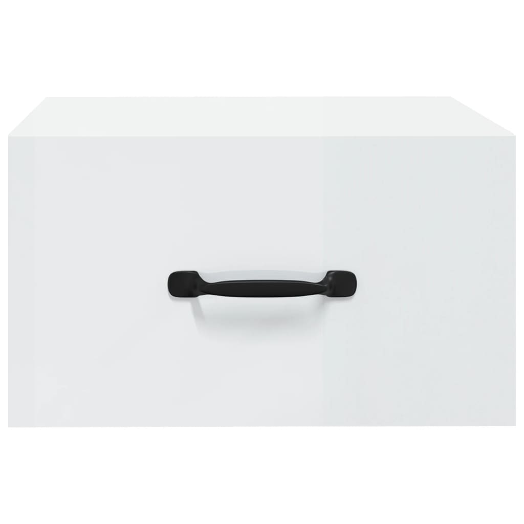 væghængt sengebord 35x35x20 cm hvid højglans