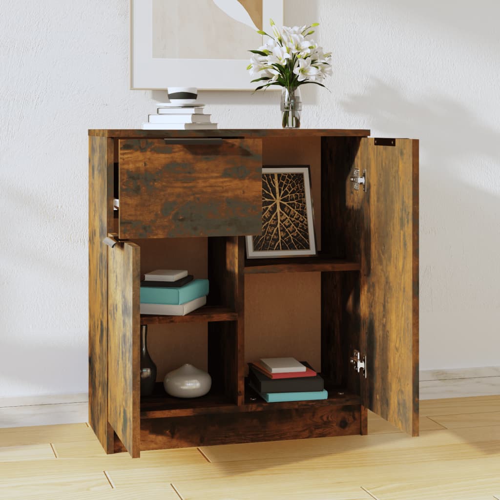 skænk 60x30x70 cm konstrueret træ røget egetræsfarve