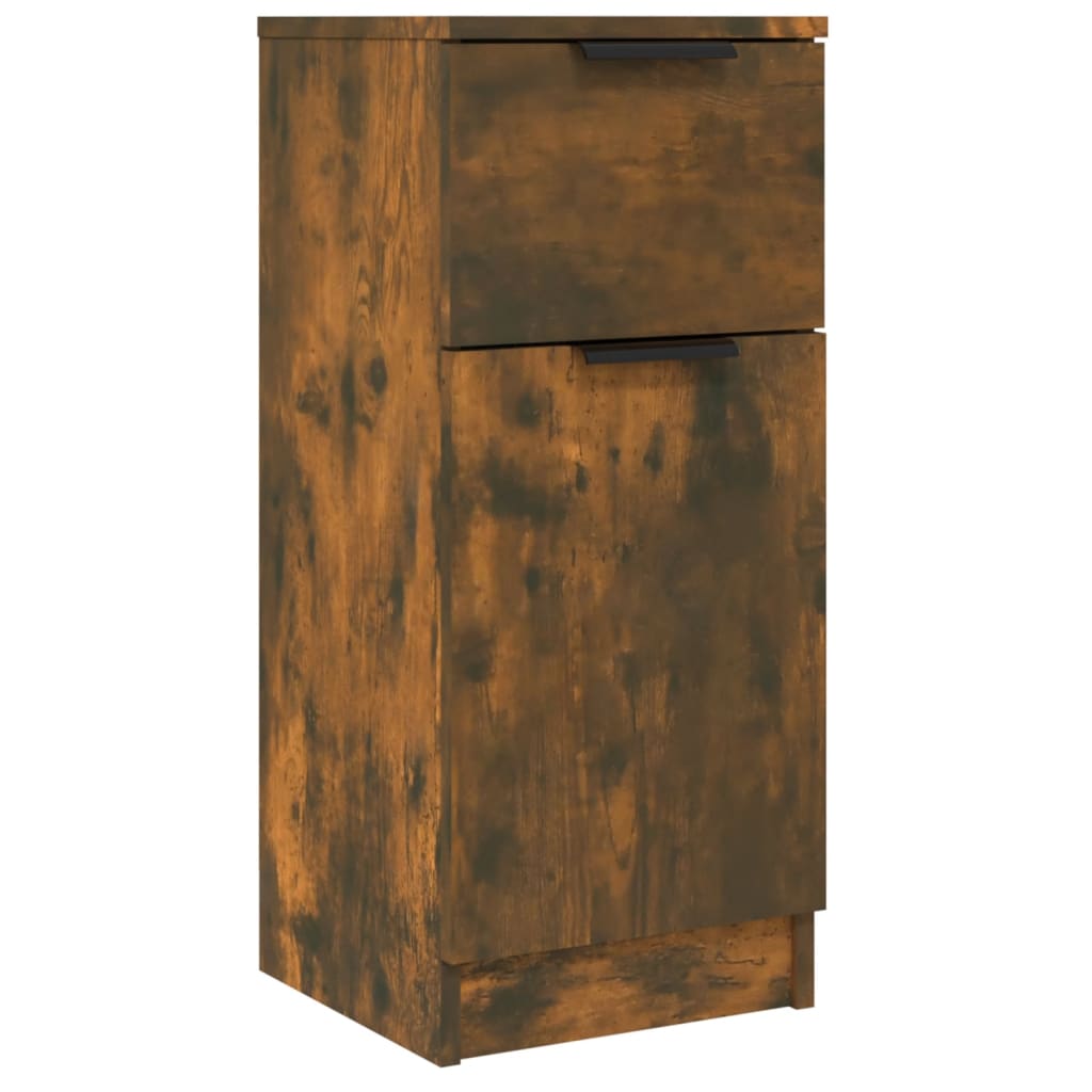 skænke 2 stk. 30x30x70 cm konstrueret træ røget egetræ