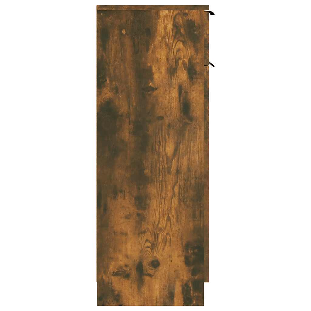 badeværelsesskab 32x34x90 cm konstrueret træ røget egetræ