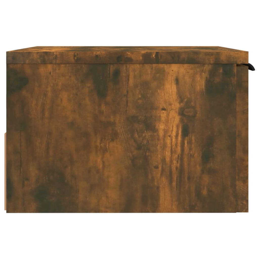væghængt sengebord 34x30x20 cm røget egetræsfarve