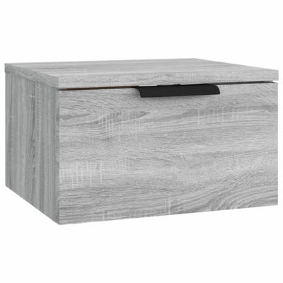 væghængt sengebord 34x30x20 cm grå sonoma-eg