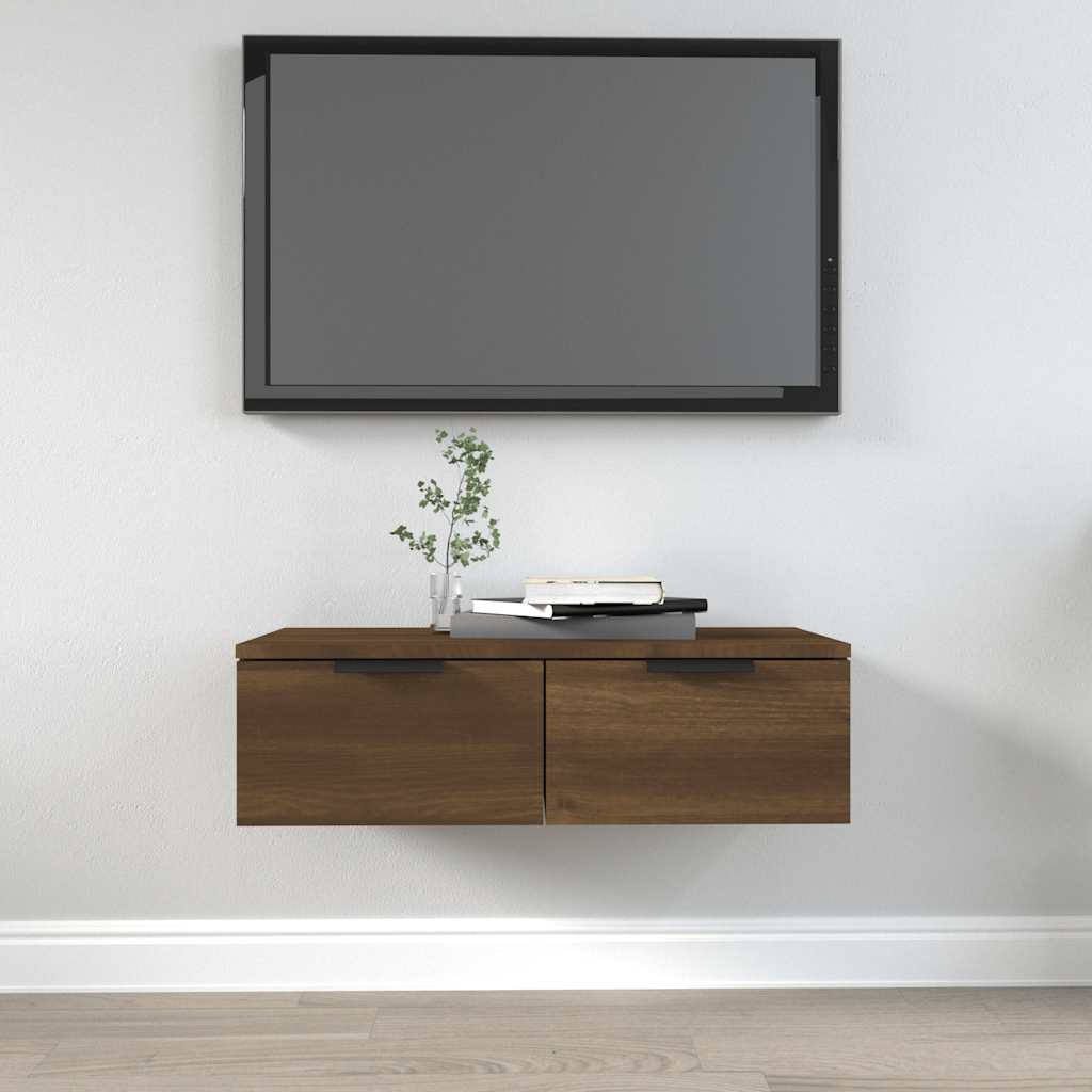 vægskab 68x30x20 cm konstrueret træ brun egetræsfarve