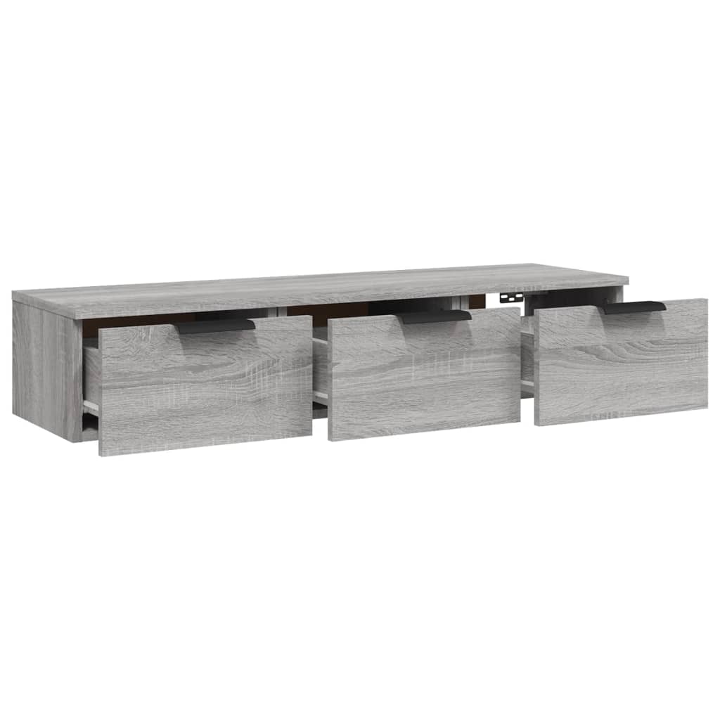 vægskab 102x30x20 cm konstrueret træ grå sonoma-eg