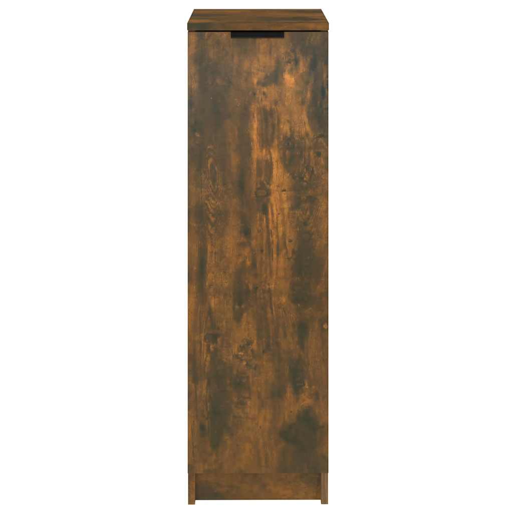 skoskab 30x35x100 cm konstrueret træ røget egetræsfarve