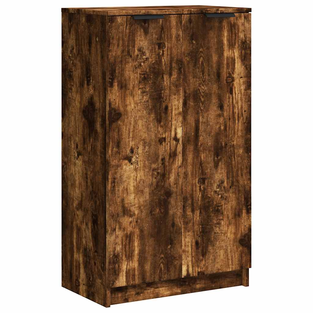 skoskab 59x35x100 cm konstrueret træ røget egetræsfarve