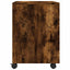 arkivskab med hjul 45x38x54 cm konstrueret træ røget egetræ