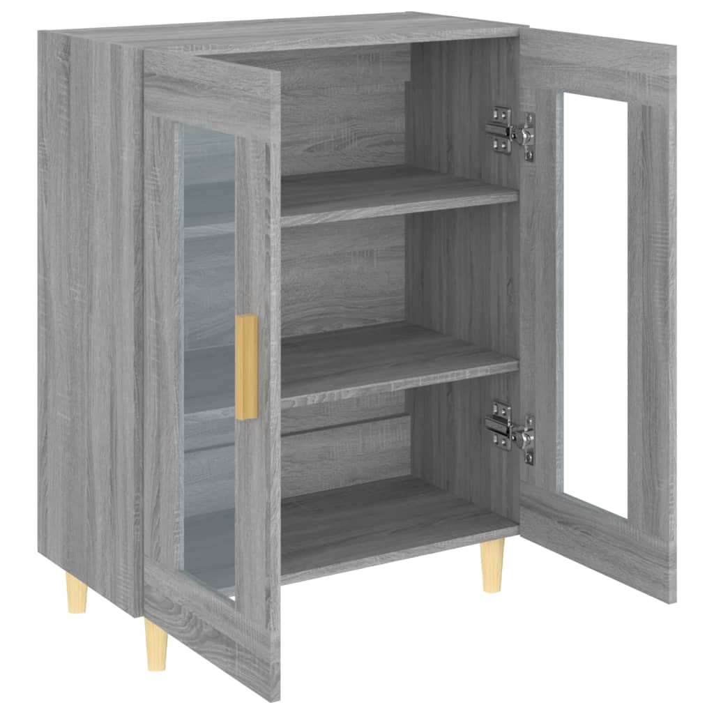 skænk 69,5x34x90 cm konstrueret træ grå sonoma-eg