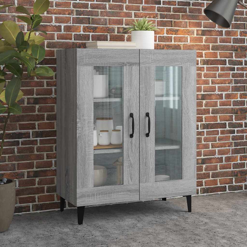 skænk 69,5x34x90 cm konstrueret træ grå sonoma-eg