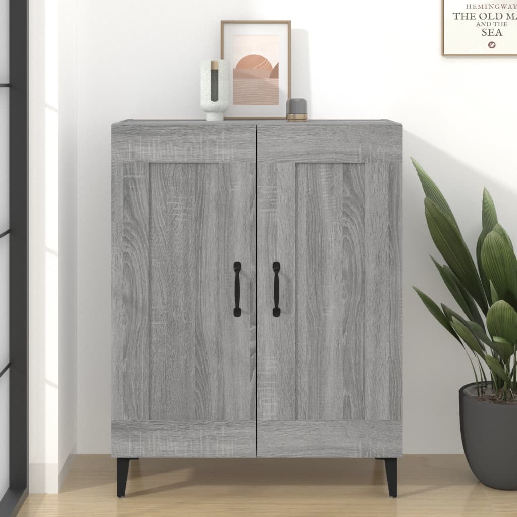 skænk 69,5x34x90 cm konstrueret træ grå sonoma-eg