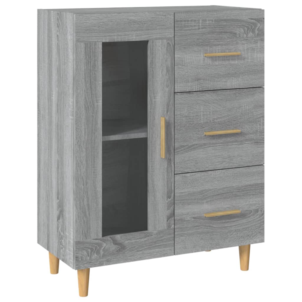 skænk 69,5x34x90 cm konstrueret træ grå sonoma-eg
