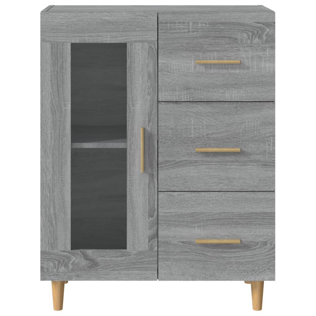 skænk 69,5x34x90 cm konstrueret træ grå sonoma-eg