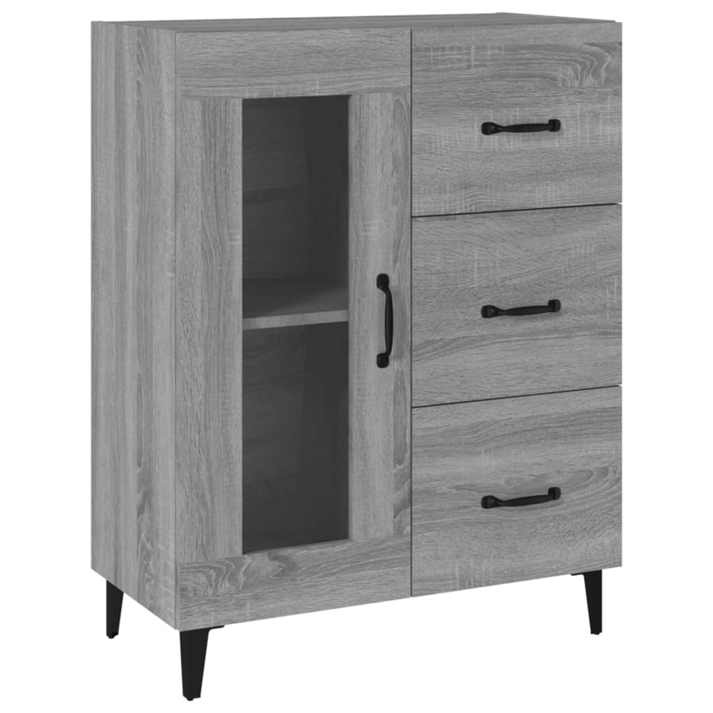 skænk 69,5x34x90 cm konstrueret træ grå sonoma-eg