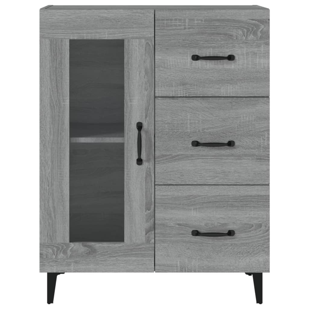 skænk 69,5x34x90 cm konstrueret træ grå sonoma-eg