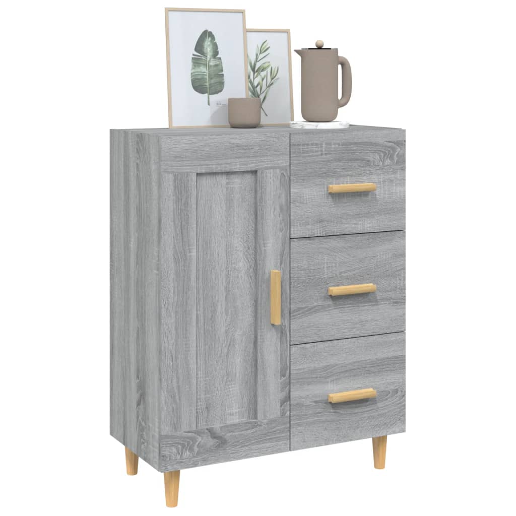 skænk 69,5x34x90 cm konstrueret træ grå sonoma-eg