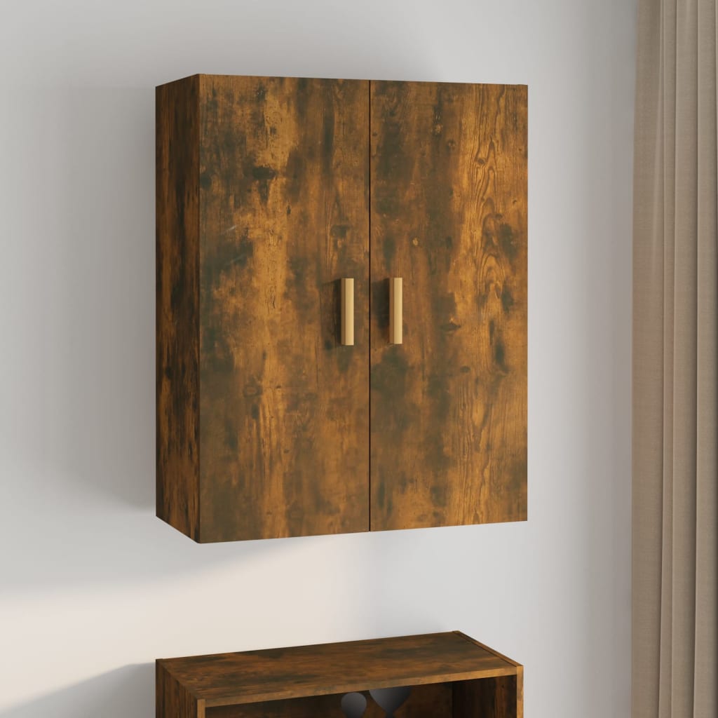vægskab 69,5x34x90 cm røget egetræsfarve