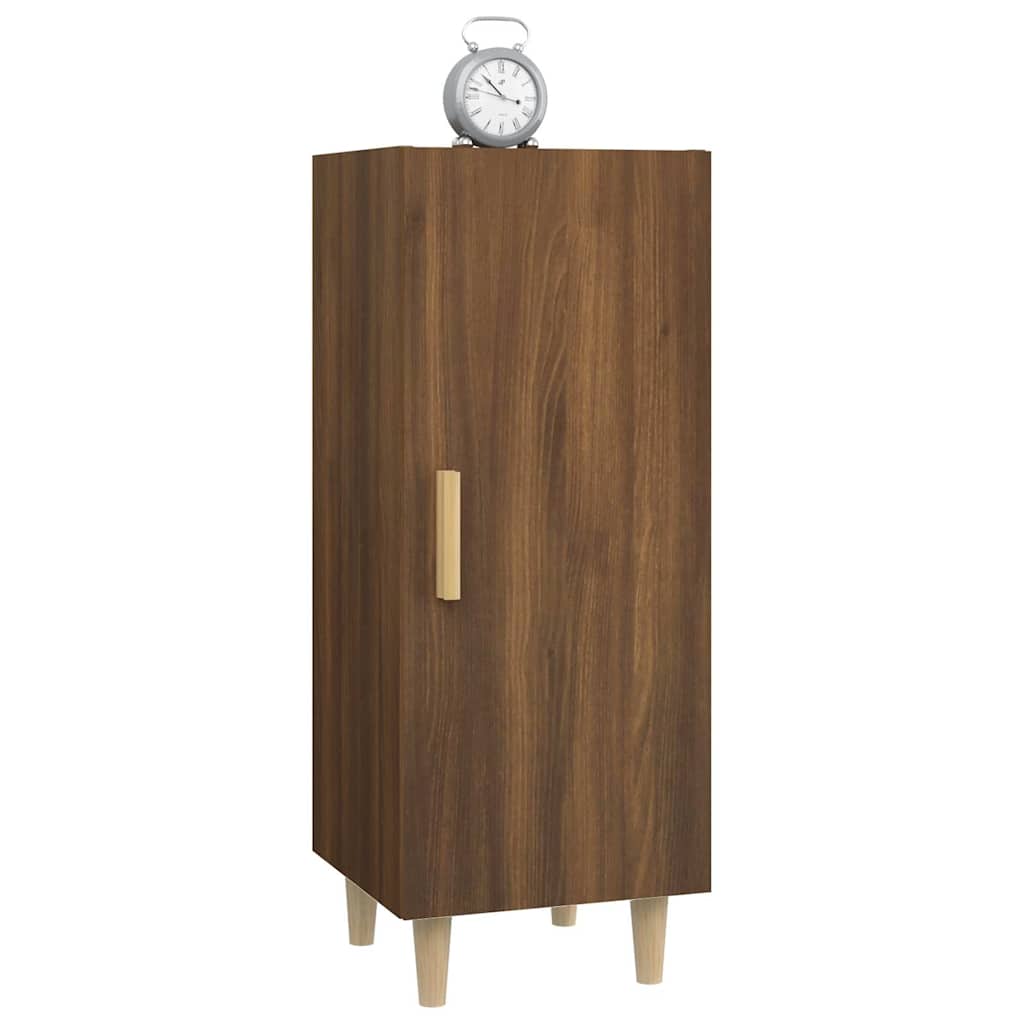 skænk 34,5x34x90 cm konstrueret træ brun egetræsfarve