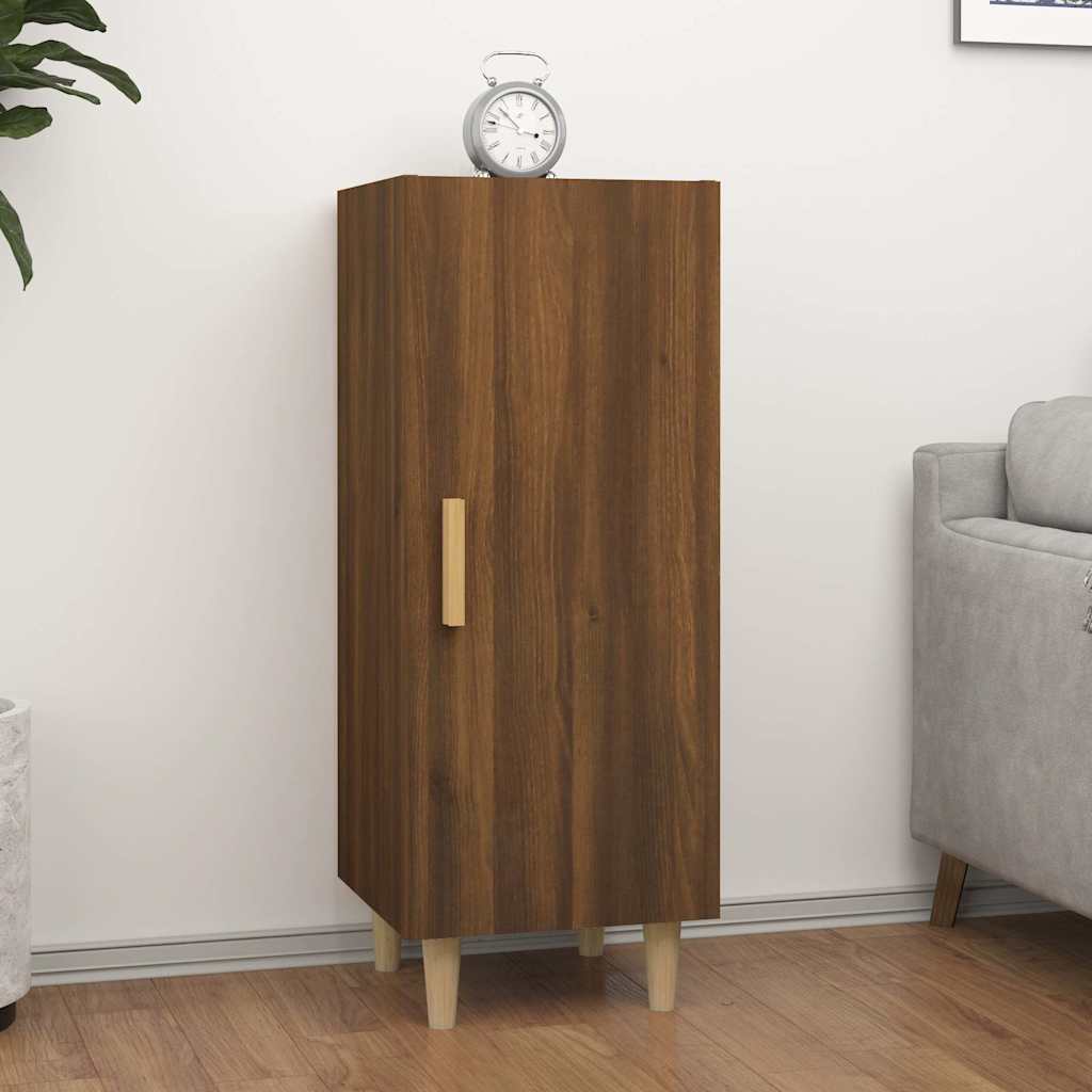 skænk 34,5x34x90 cm konstrueret træ brun egetræsfarve