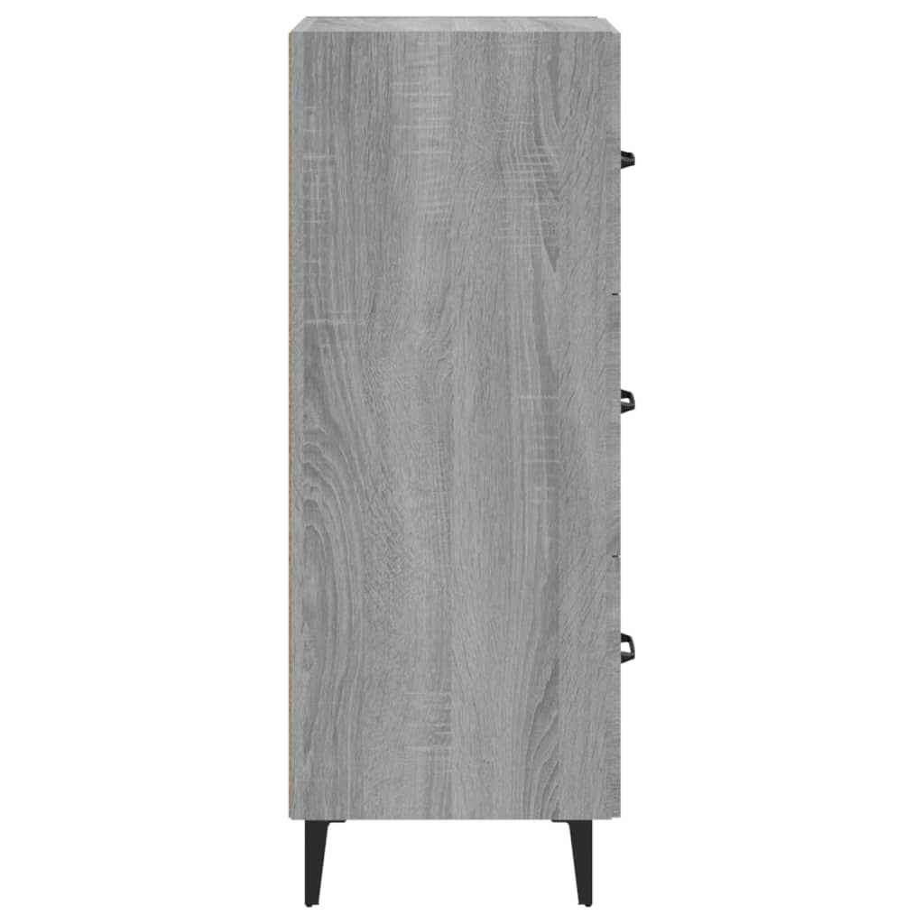 skænk 34,5x34x90 cm konstrueret træ grå sonoma-eg