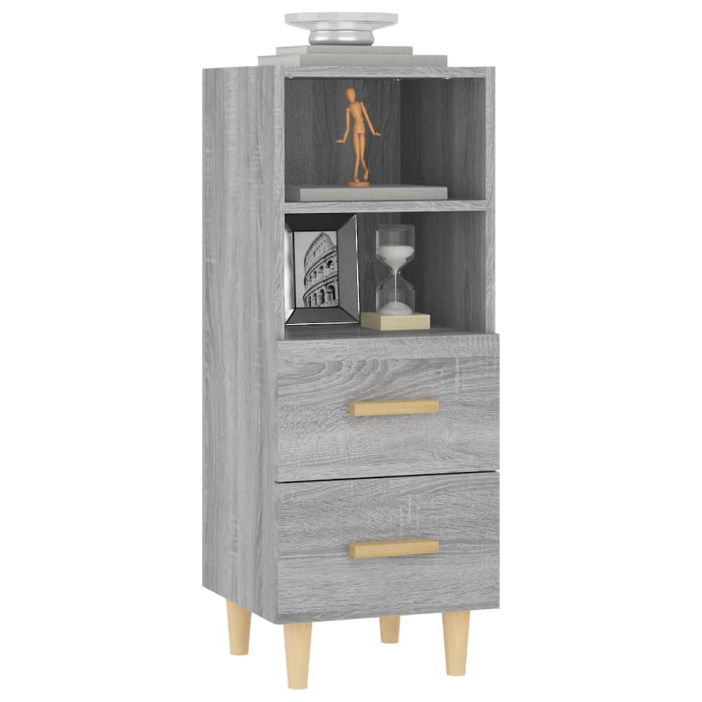 skænk 34,5x34x90 cm konstrueret træ grå sonoma-eg