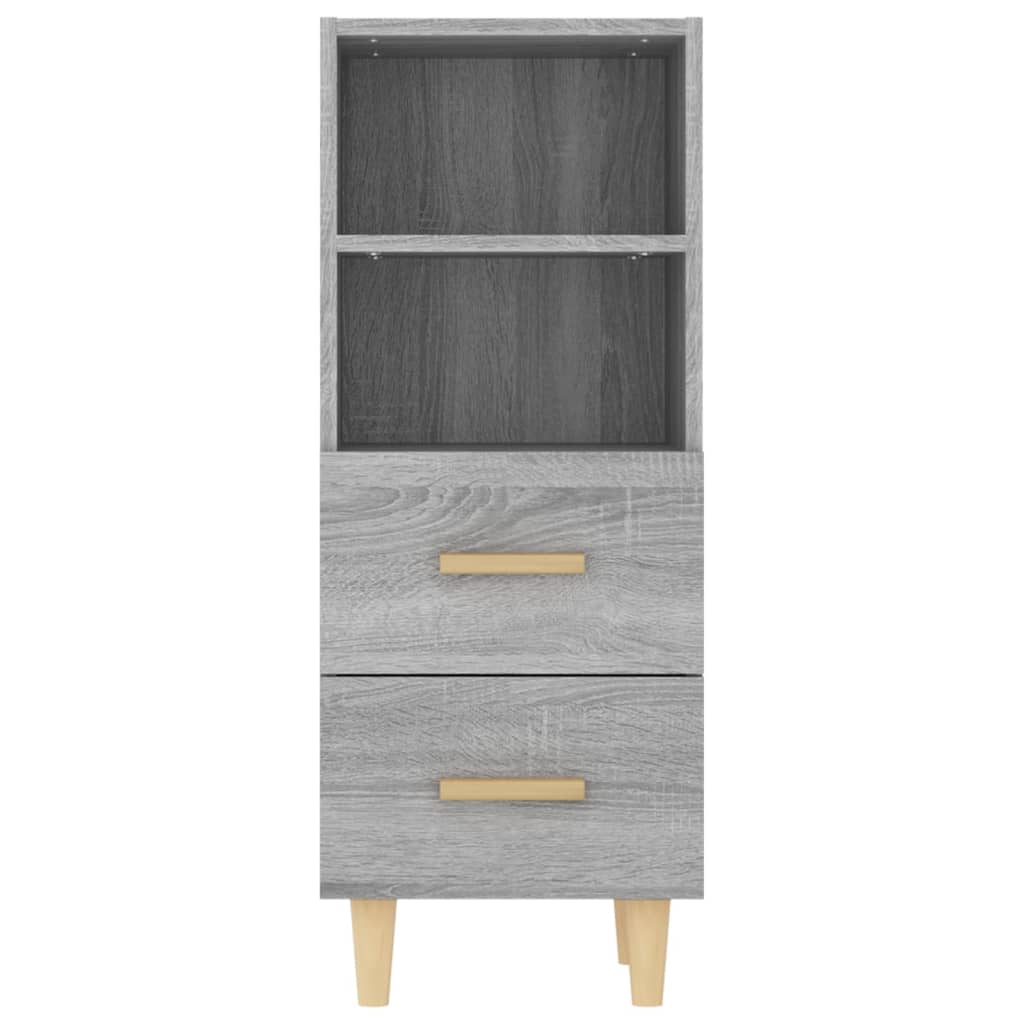 skænk 34,5x34x90 cm konstrueret træ grå sonoma-eg