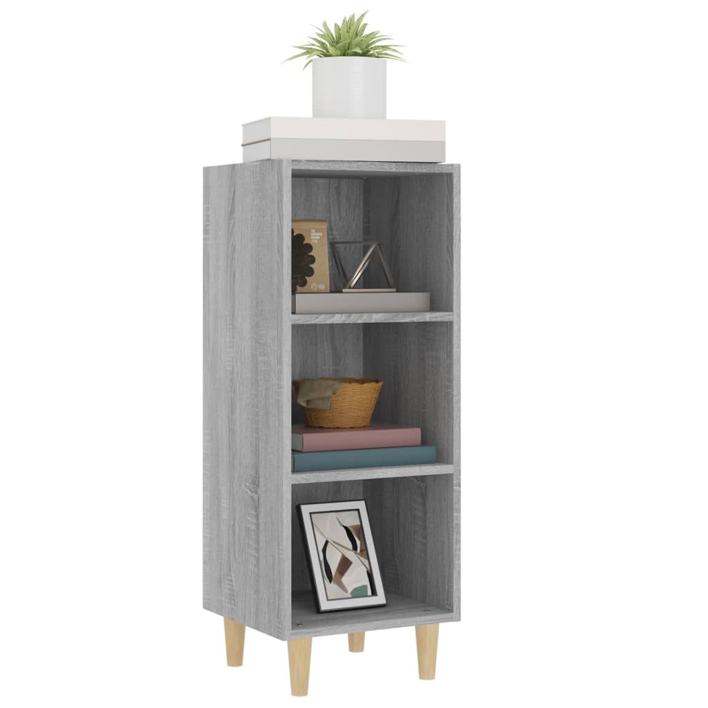 skænk 34,5x32,5x90 cm konstrueret træ grå sonoma-eg
