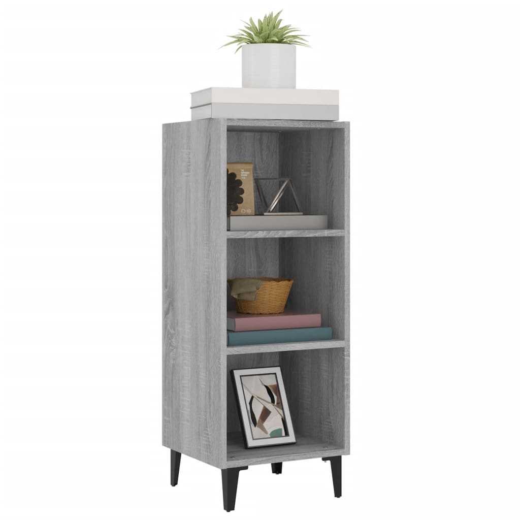 skænk 34,5x32,5x90 cm konstrueret træ grå sonoma-eg